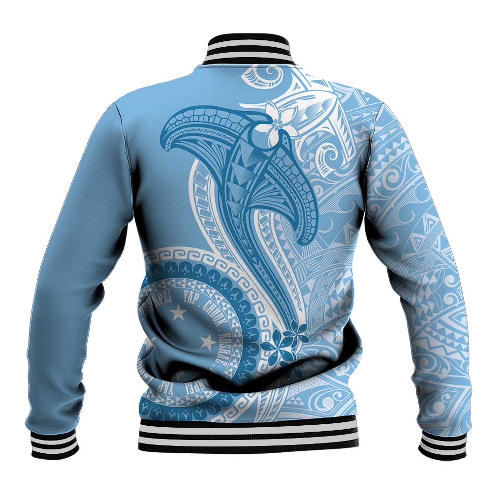 Micronesia FSM Baseball Jacket Shark and Manta Classic Style LT7 - Polynesian Pride
