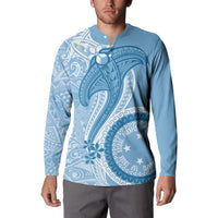 Micronesia FSM Button Sweatshirt Shark and Manta Classic Style LT7 - Polynesian Pride
