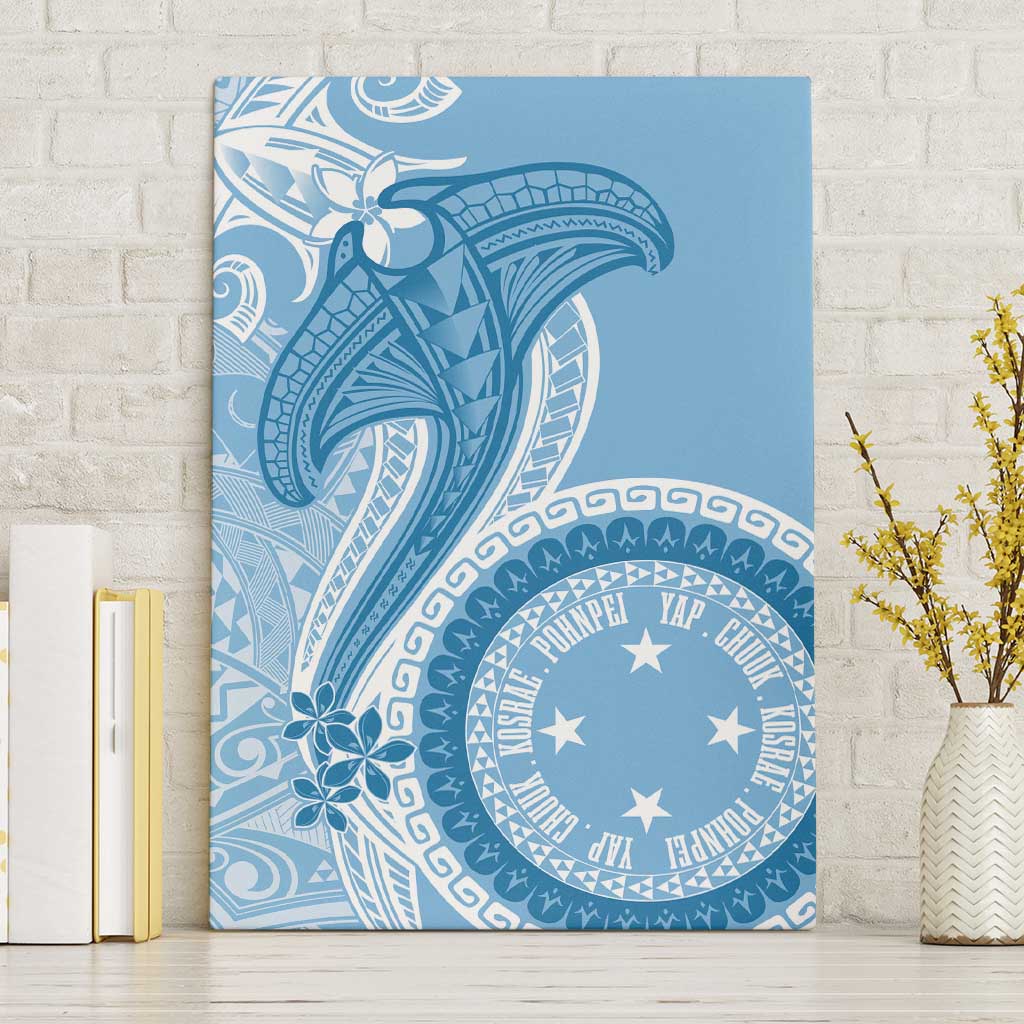 Micronesia FSM Canvas Wall Art Shark and Manta Classic Style