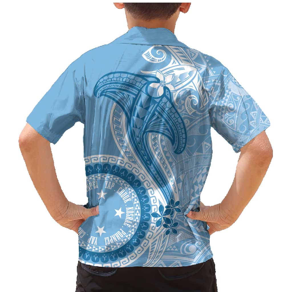 Micronesia FSM Family Matching Mermaid Dress and Hawaiian Shirt Shark and Manta Classic Style LT7 - Polynesian Pride