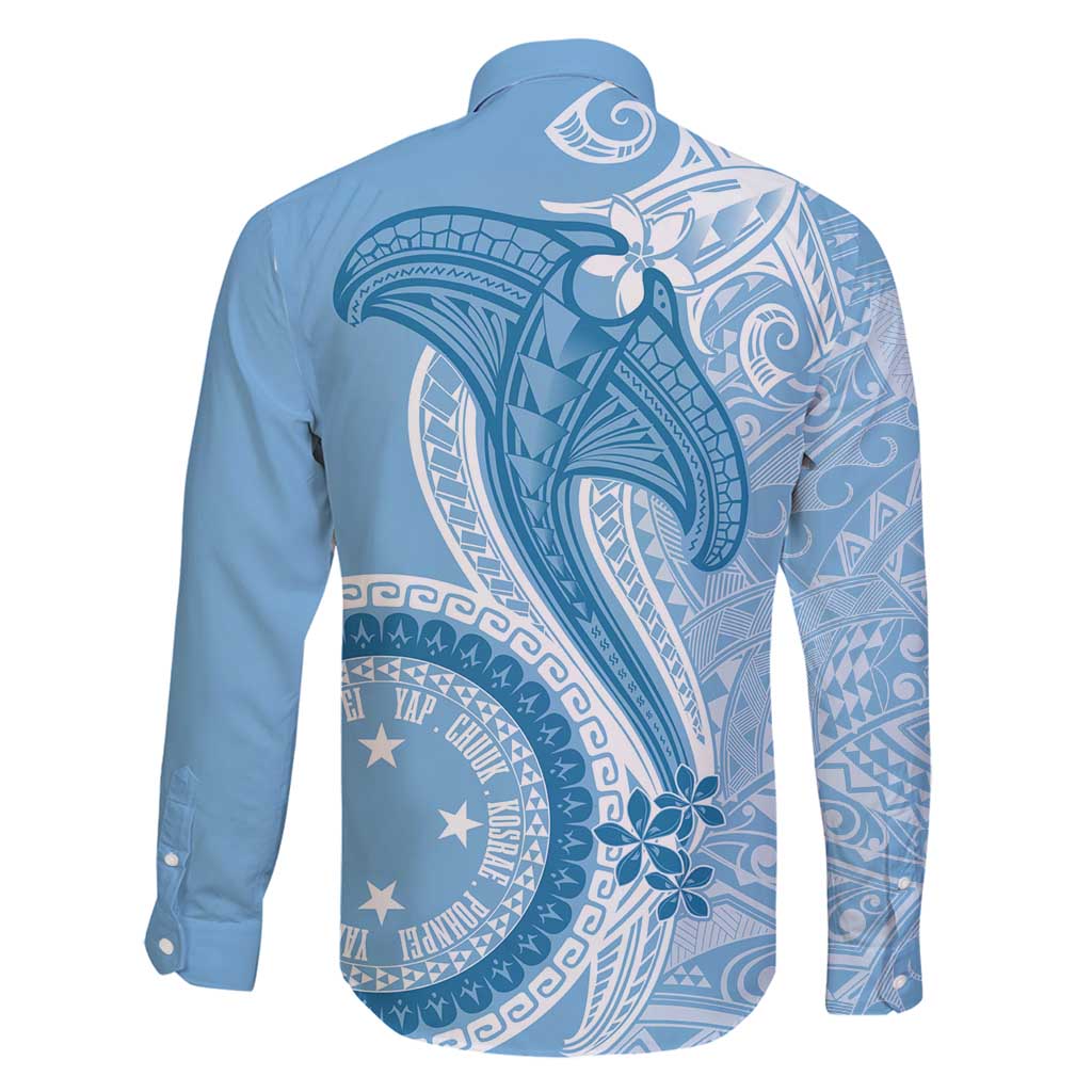 Micronesia FSM Family Matching Puletasi and Hawaiian Shirt Shark and Manta Classic Style LT7 - Polynesian Pride