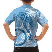 Micronesia FSM Family Matching Short Sleeve Bodycon Dress and Hawaiian Shirt Shark and Manta Classic Style LT7 - Polynesian Pride