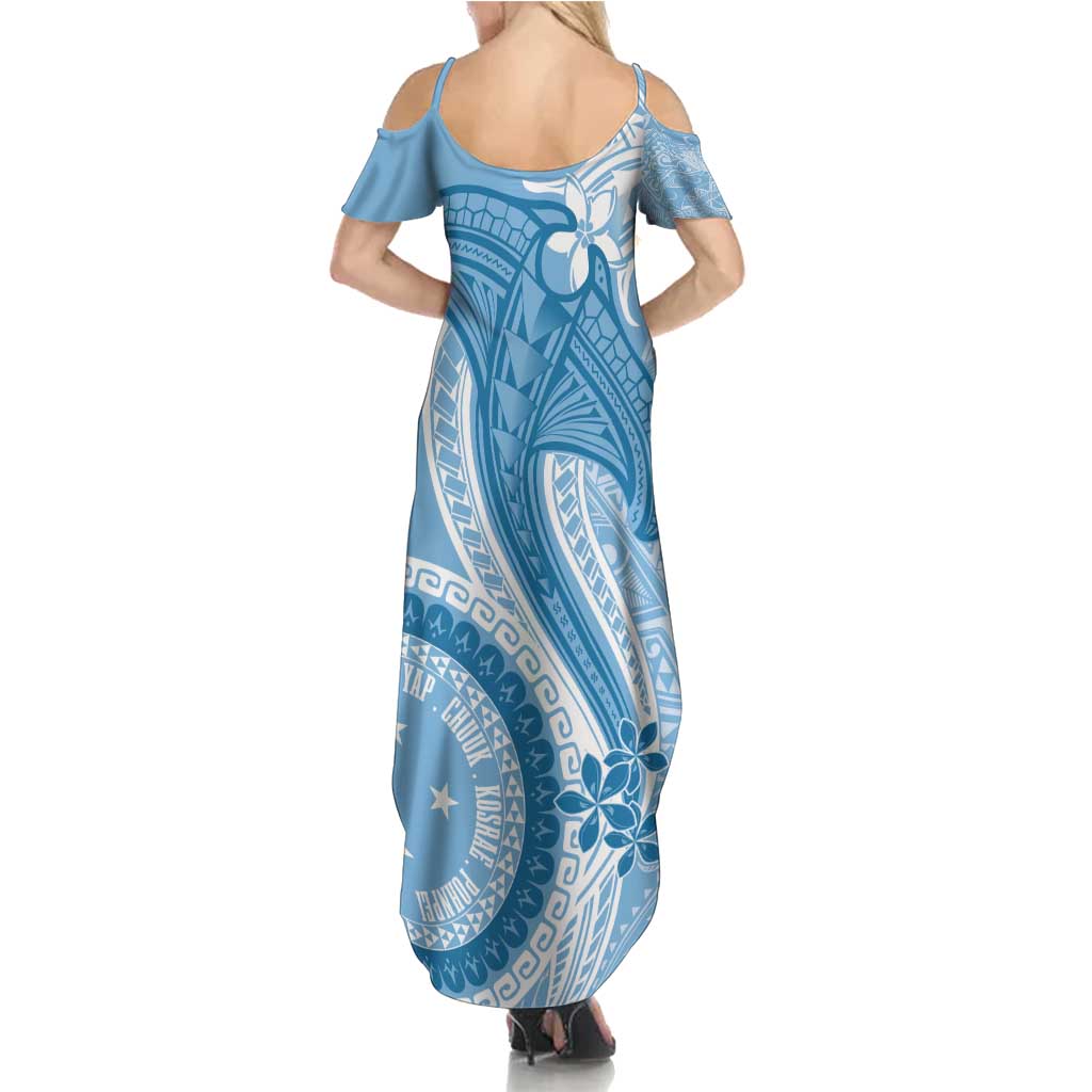 Micronesia FSM Family Matching Summer Maxi Dress and Hawaiian Shirt Shark and Manta Classic Style