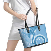 Micronesia FSM Leather Tote Bag Shark and Manta Classic Style LT7 - Polynesian Pride