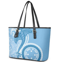 Micronesia FSM Leather Tote Bag Shark and Manta Classic Style LT7 - Polynesian Pride
