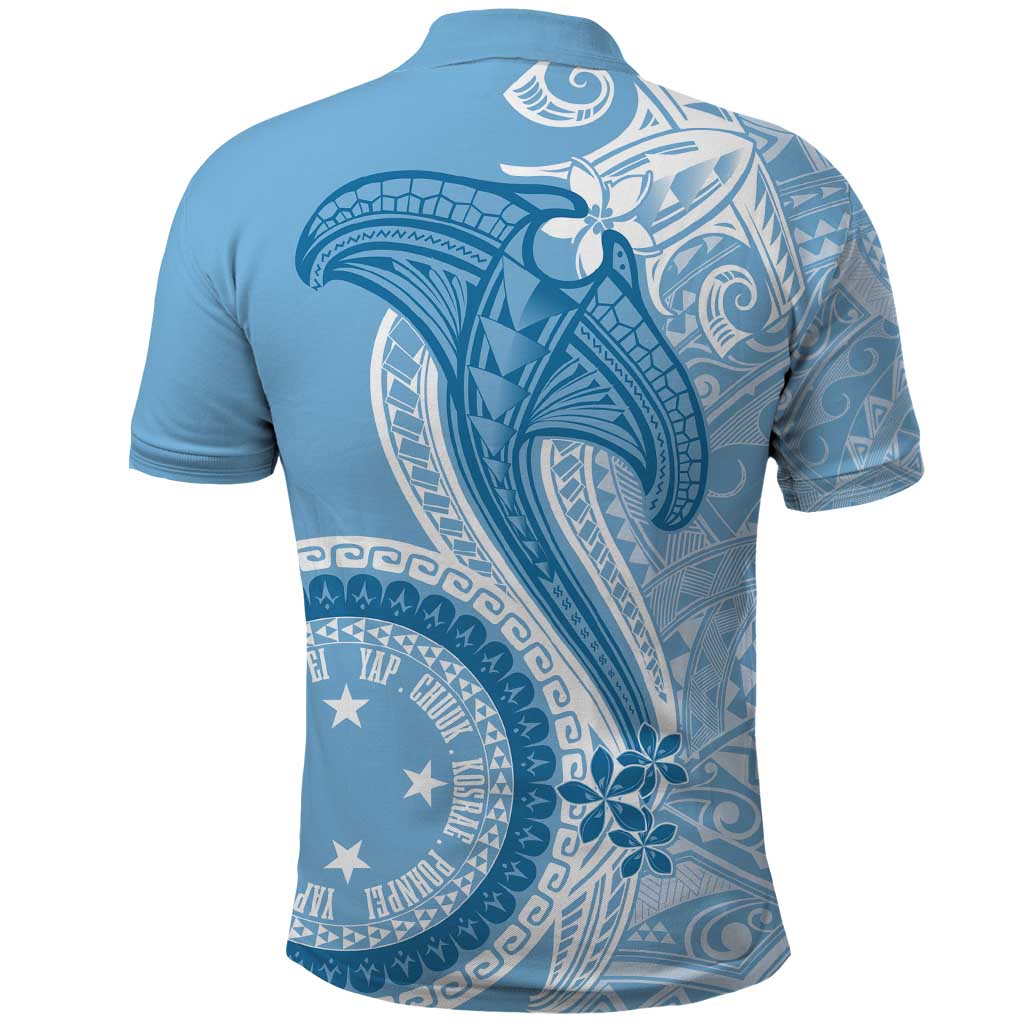 Micronesia FSM Polo Shirt Shark and Manta Classic Style