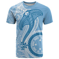 Micronesia FSM T Shirt Shark and Manta Classic Style LT7 Turquoise - Polynesian Pride