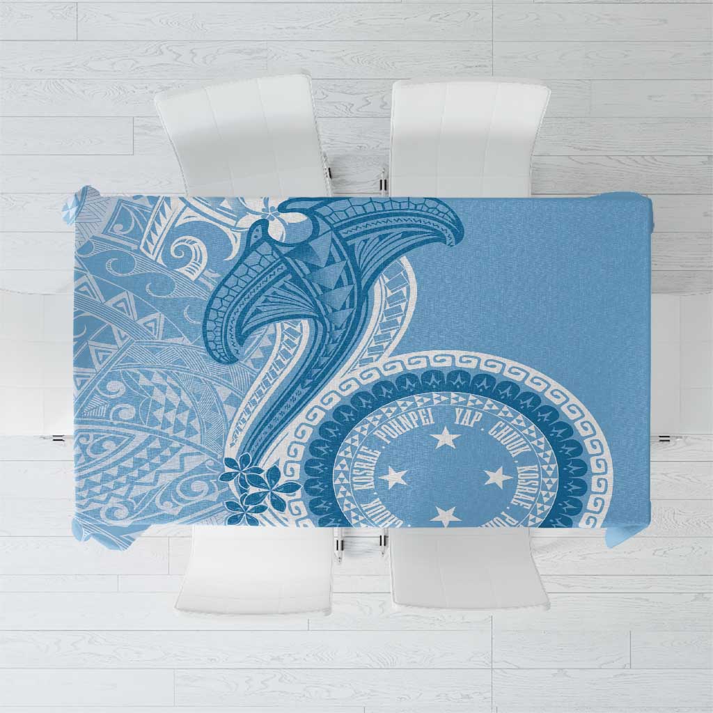 Micronesia FSM Tablecloth Shark and Manta Classic Style LT7 Turquoise - Polynesian Pride