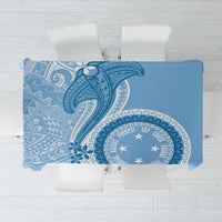 Micronesia FSM Tablecloth Shark and Manta Classic Style LT7 Turquoise - Polynesian Pride