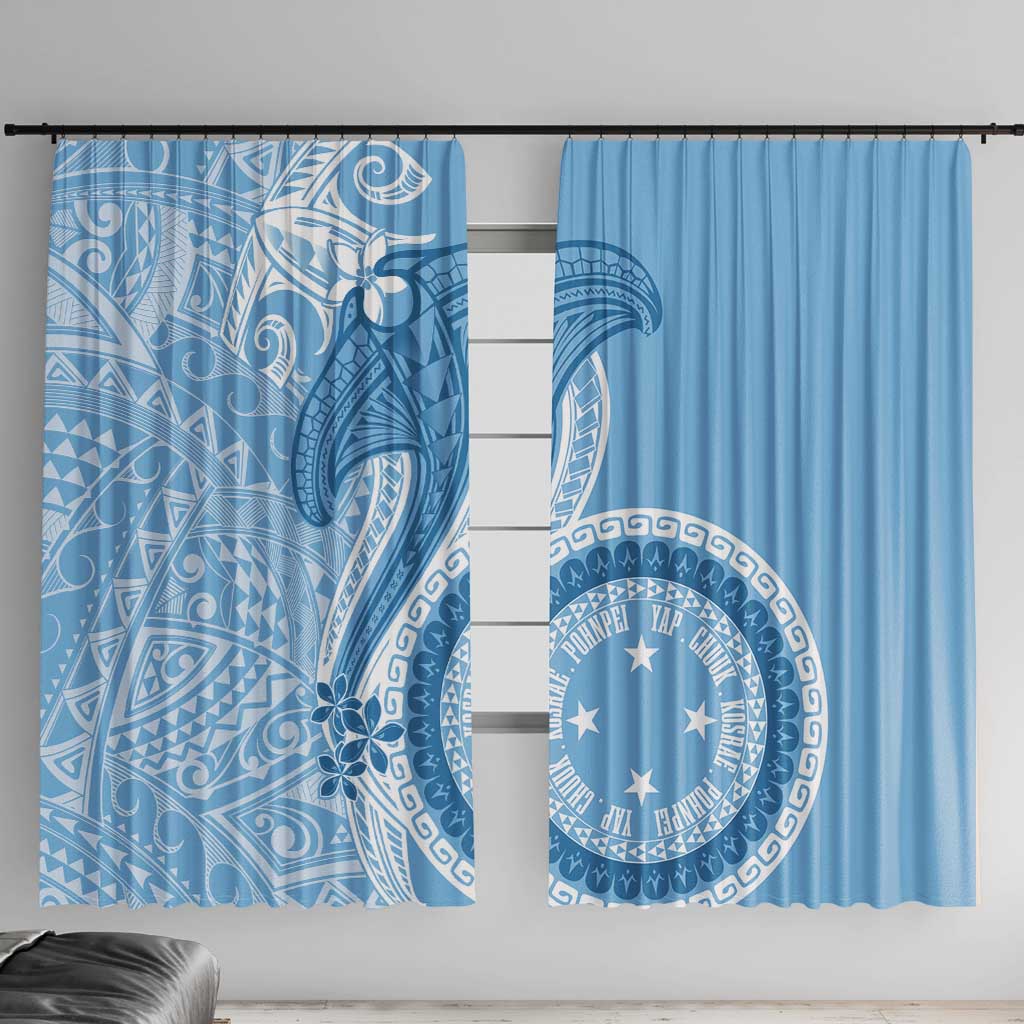 Micronesia FSM Window Curtain Shark and Manta Classic Style