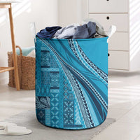 Pasifika Women's Day - Samoa Siapo Malu Tattoo Inspired Laundry Basket Turquoise