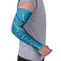 Pasifika Women's Day - Samoa Siapo Malu Tattoo Inspired Arm Sleeves Turquoise