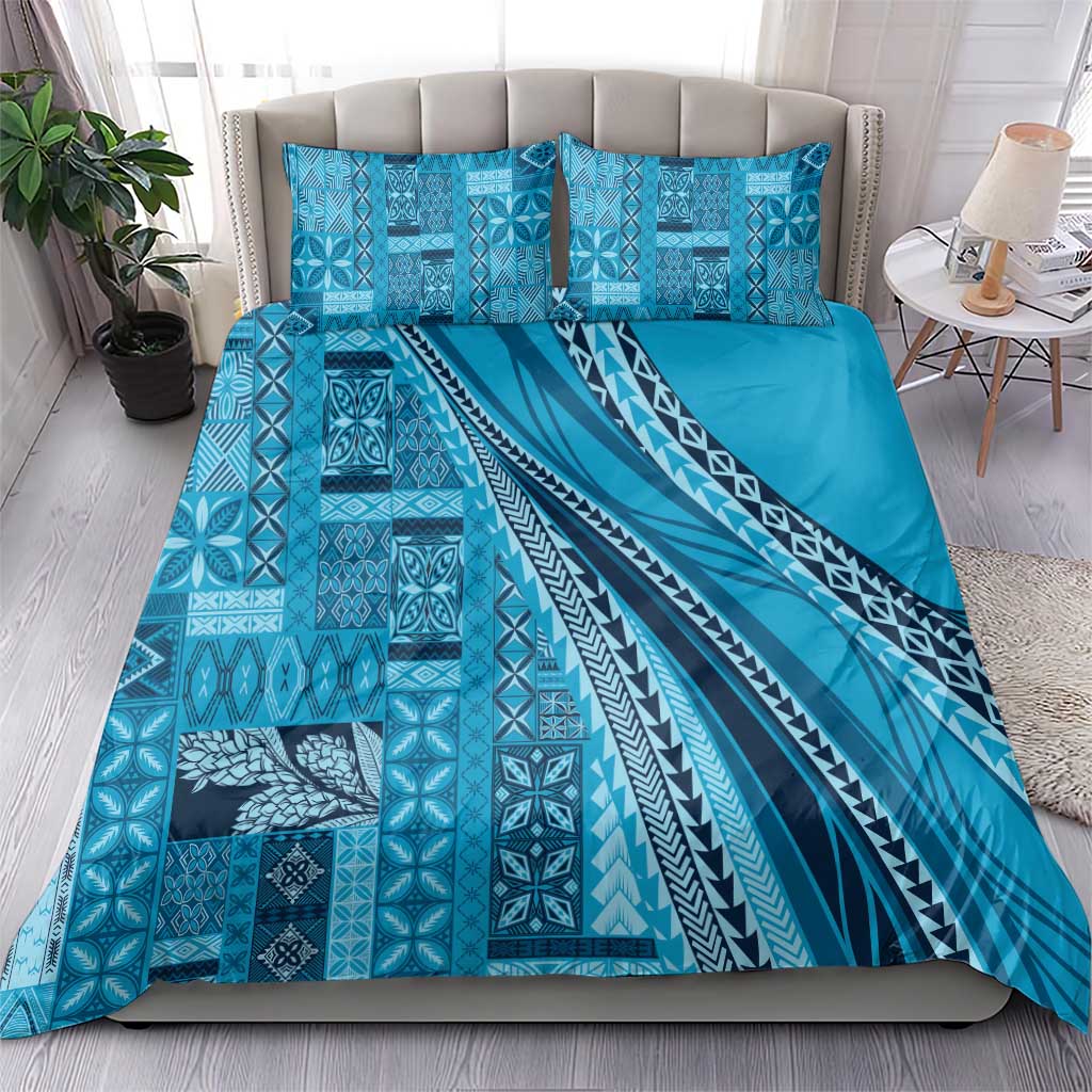 Pasifika Women's Day - Samoa Siapo Malu Tattoo Inspired Bedding Set Turquoise