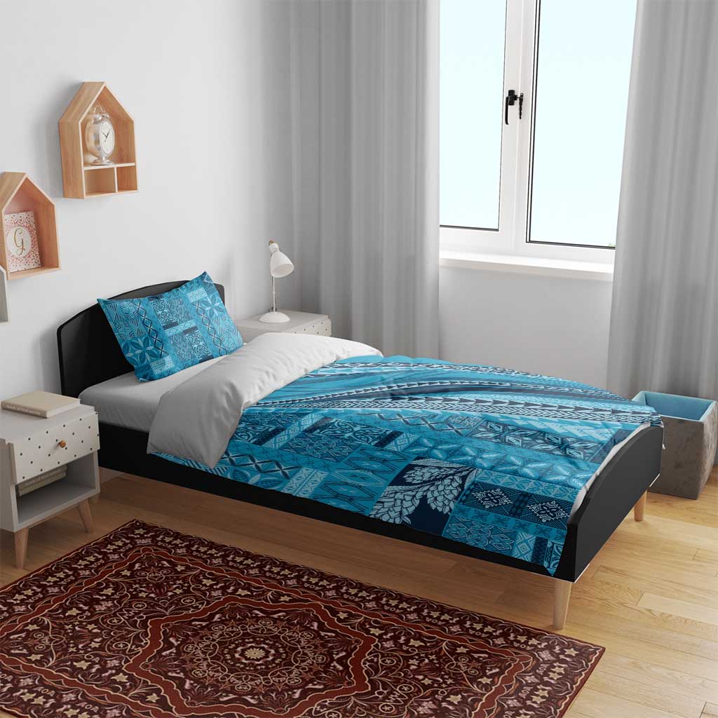 Pasifika Women's Day - Samoa Siapo Malu Tattoo Inspired Bedding Set Turquoise