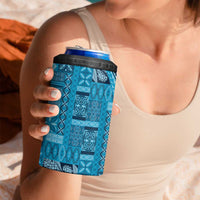 Pasifika Women's Day - Samoa Siapo Malu Tattoo Inspired 4 in 1 Can Cooler Tumbler Turquoise