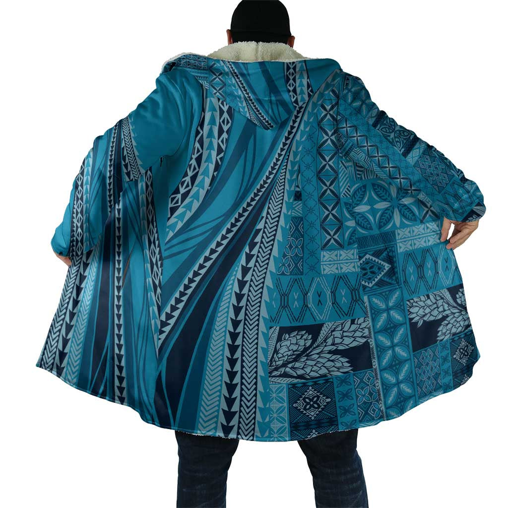 Pasifika Women's Day - Samoa Siapo Malu Tattoo Inspired Cloak Turquoise