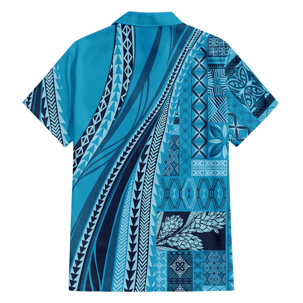 Pasifika Women's Day - Samoa Siapo Malu Tattoo Inspired Family Matching Puletasi and Hawaiian Shirt Turquoise LT7 - Polynesian Pride