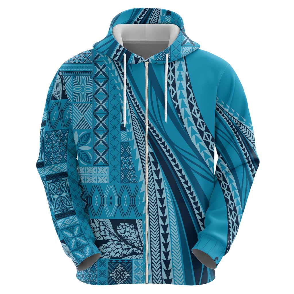 Pasifika Women's Day - Samoa Siapo Malu Tattoo Inspired Hoodie Turquoise