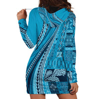 Pasifika Women's Day - Samoa Siapo Malu Tattoo Inspired Hoodie Dress Turquoise