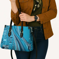 Pasifika Women's Day - Samoa Siapo Malu Tattoo Inspired Leather Bag Turquoise