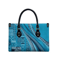 Pasifika Women's Day - Samoa Siapo Malu Tattoo Inspired Leather Bag Turquoise