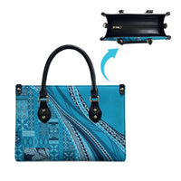 Pasifika Women's Day - Samoa Siapo Malu Tattoo Inspired Leather Bag Turquoise