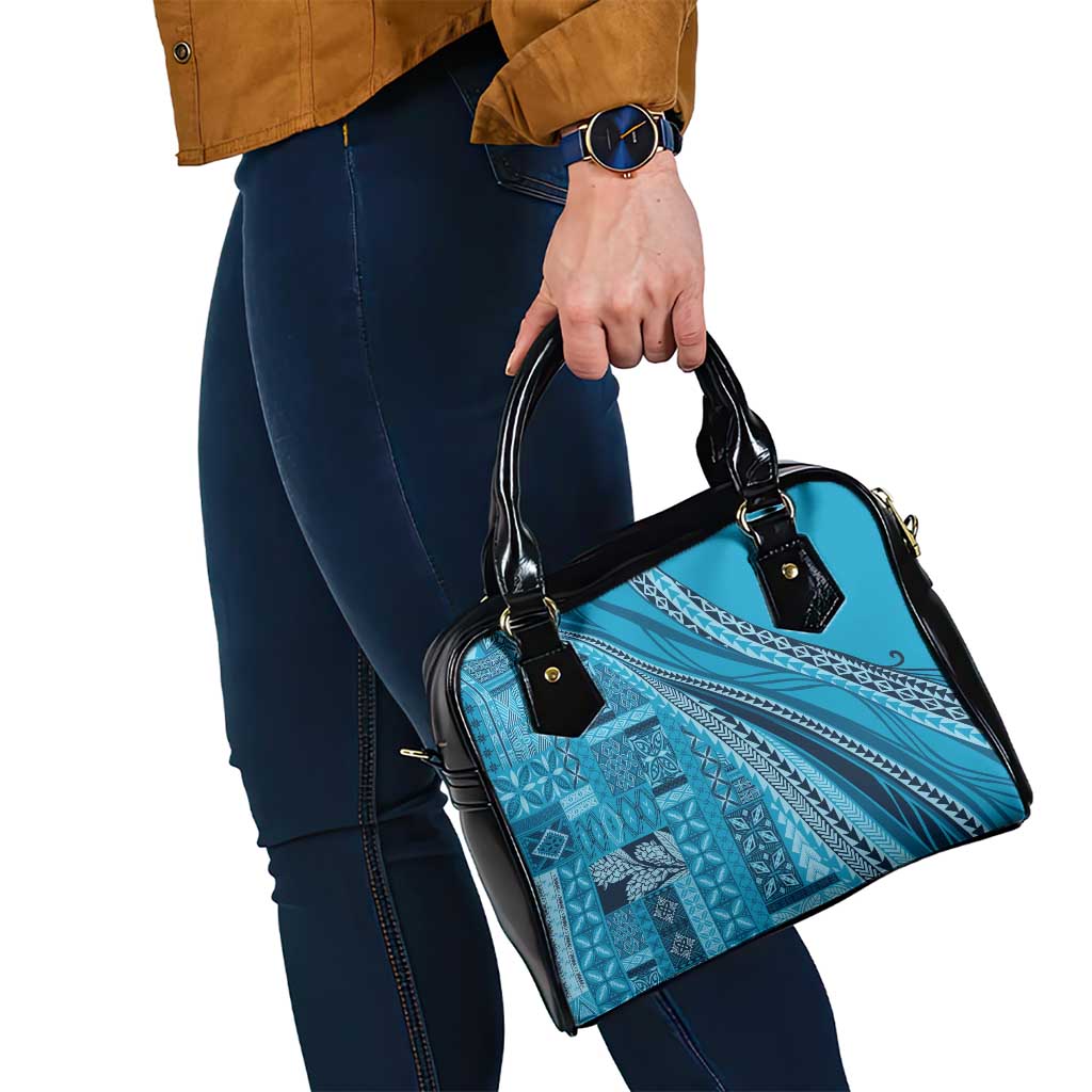 Pasifika Women's Day - Samoa Siapo Malu Tattoo Inspired Shoulder Handbag Turquoise