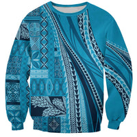 Pasifika Women's Day - Samoa Siapo Malu Tattoo Inspired Sweatshirt Turquoise