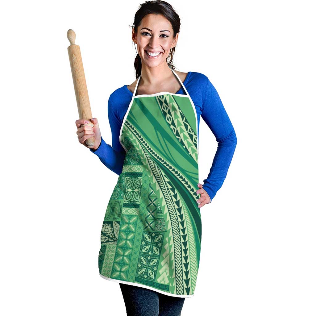 Pasifika Women's Day - Samoa Siapo Malu Tattoo Inspired Apron Jade