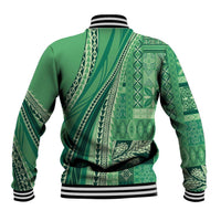 Pasifika Women's Day - Samoa Siapo Malu Tattoo Inspired Baseball Jacket Jade