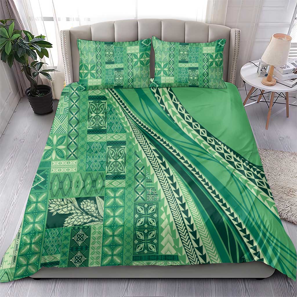 Pasifika Women's Day - Samoa Siapo Malu Tattoo Inspired Bedding Set Jade