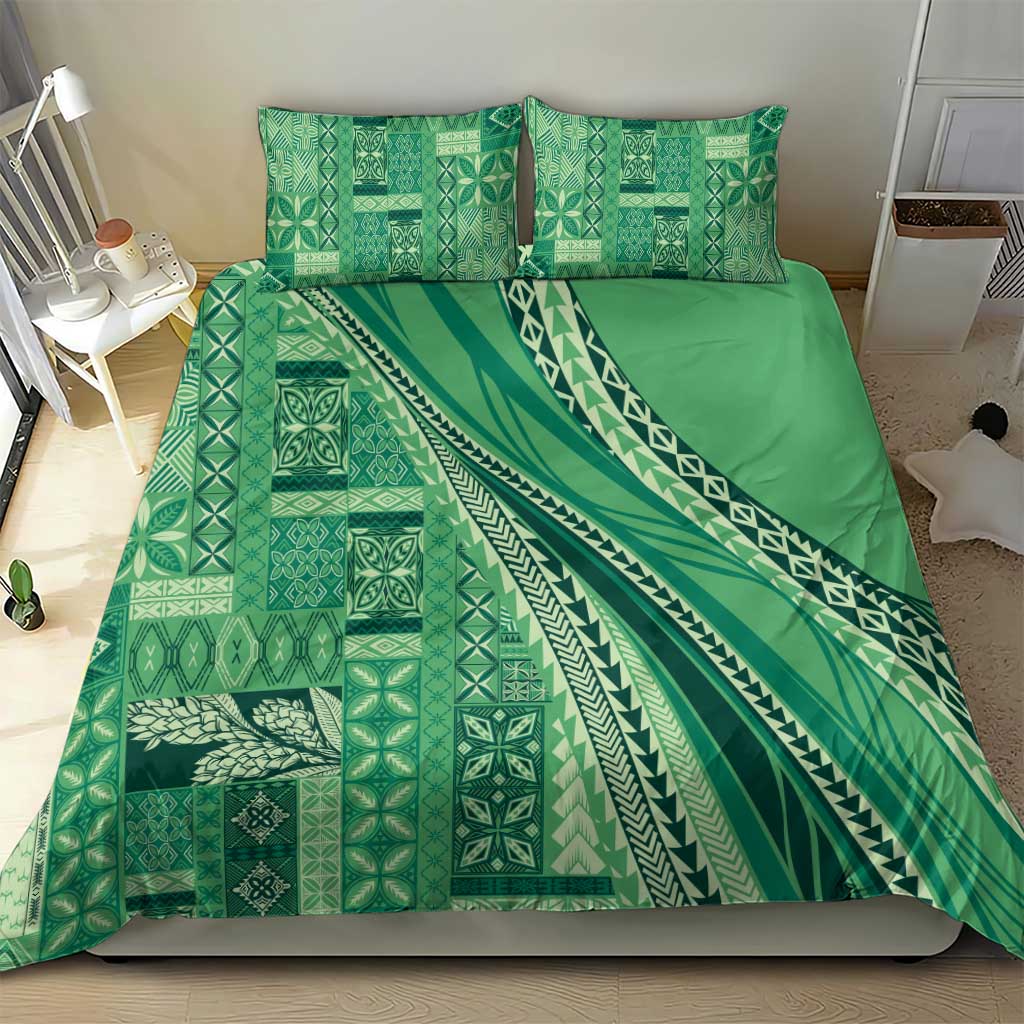 Pasifika Women's Day - Samoa Siapo Malu Tattoo Inspired Bedding Set Jade