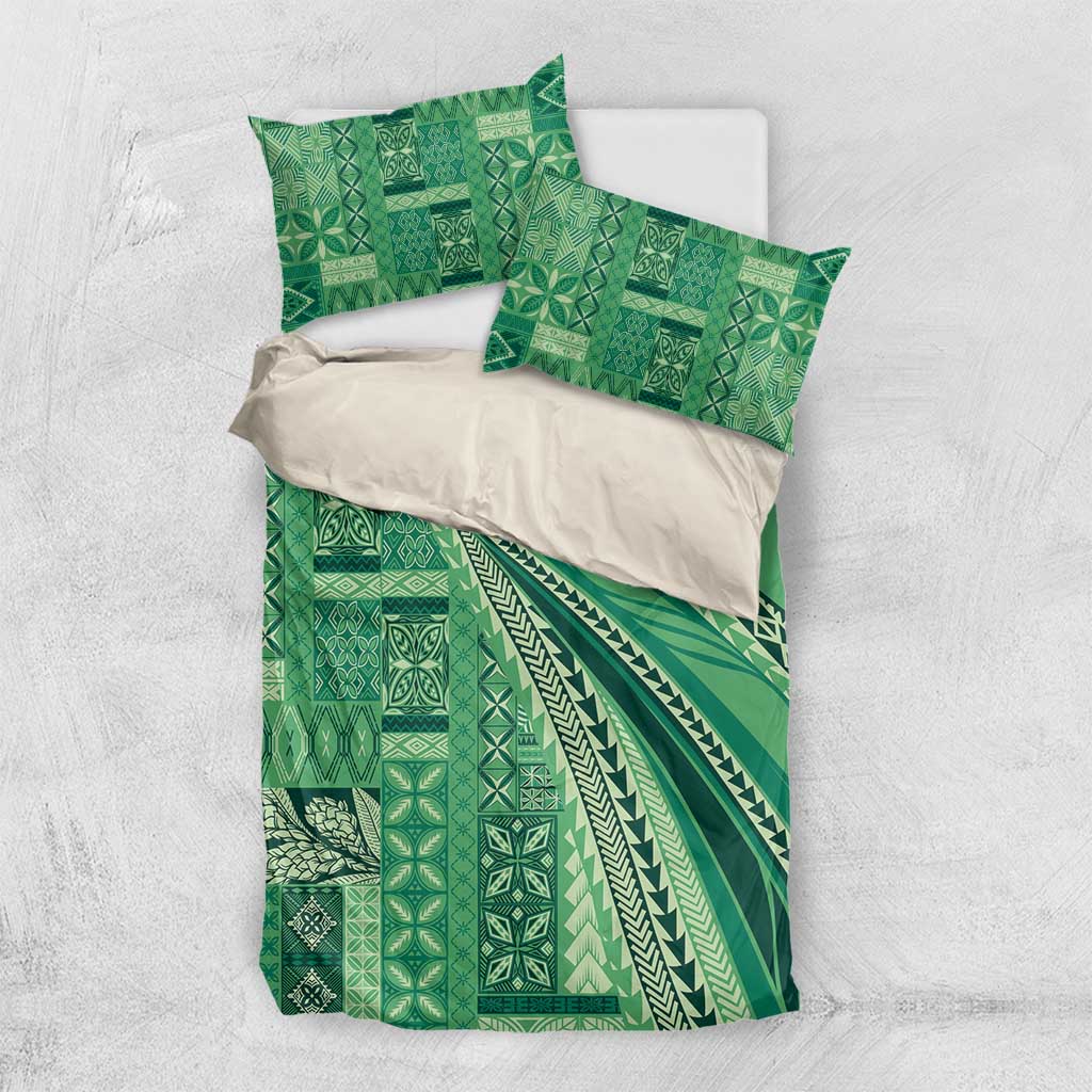 Pasifika Women's Day - Samoa Siapo Malu Tattoo Inspired Bedding Set Jade