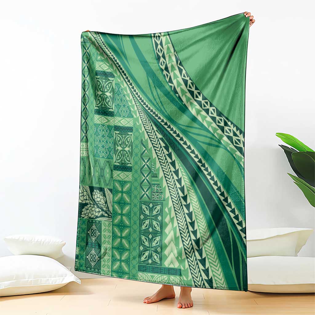 Pasifika Women's Day - Samoa Siapo Malu Tattoo Inspired Blanket Jade
