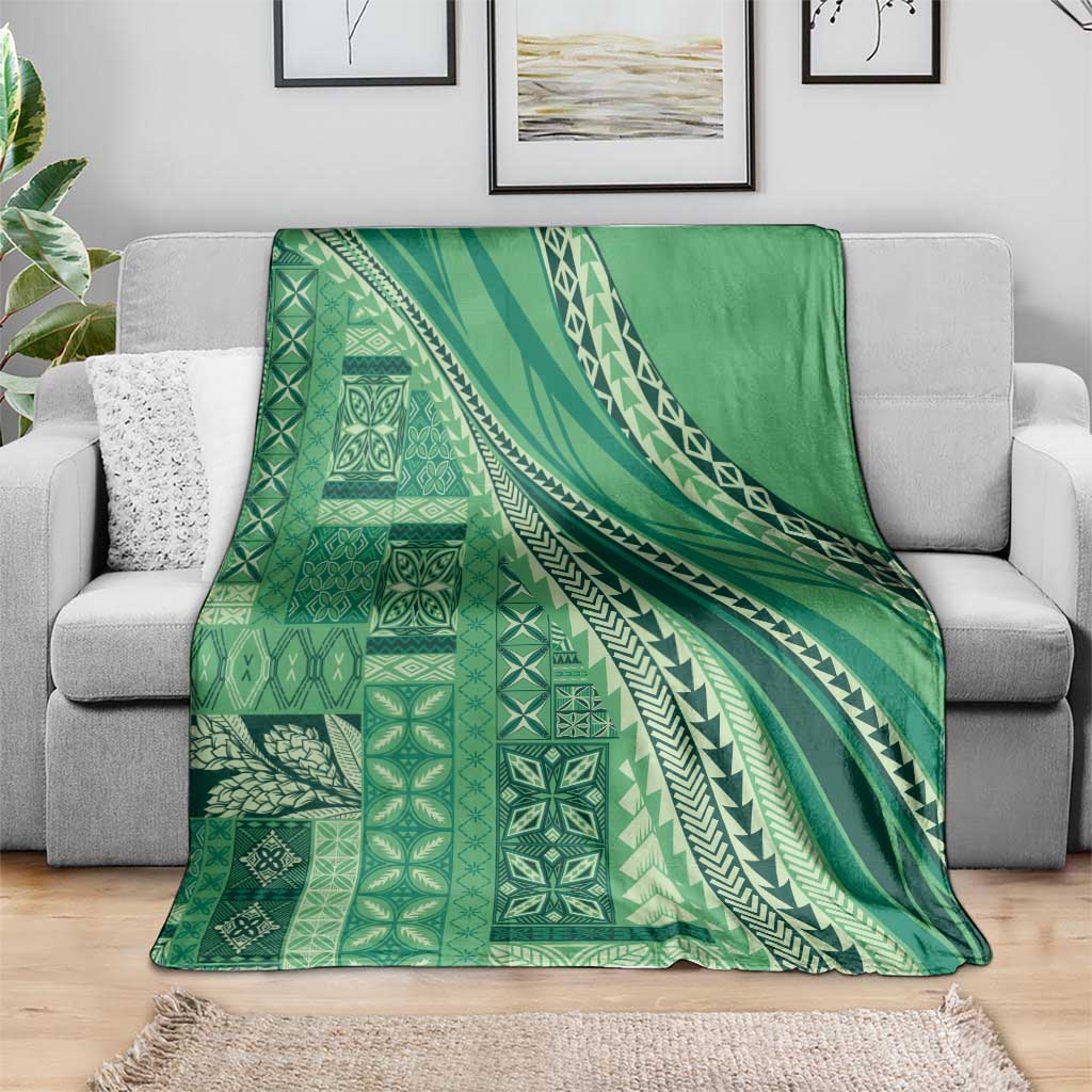 Pasifika Women's Day - Samoa Siapo Malu Tattoo Inspired Blanket Jade