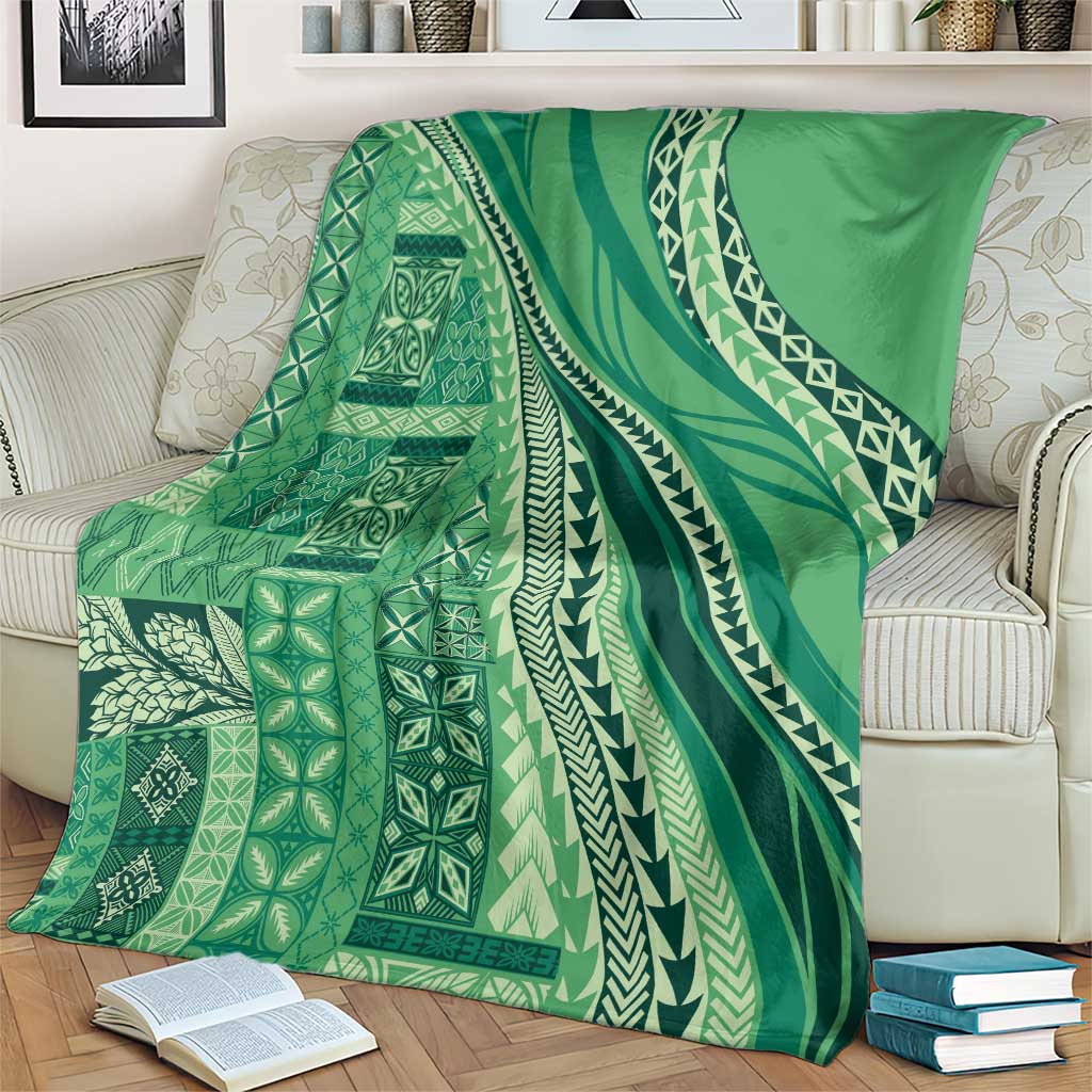 Pasifika Women's Day - Samoa Siapo Malu Tattoo Inspired Blanket Jade