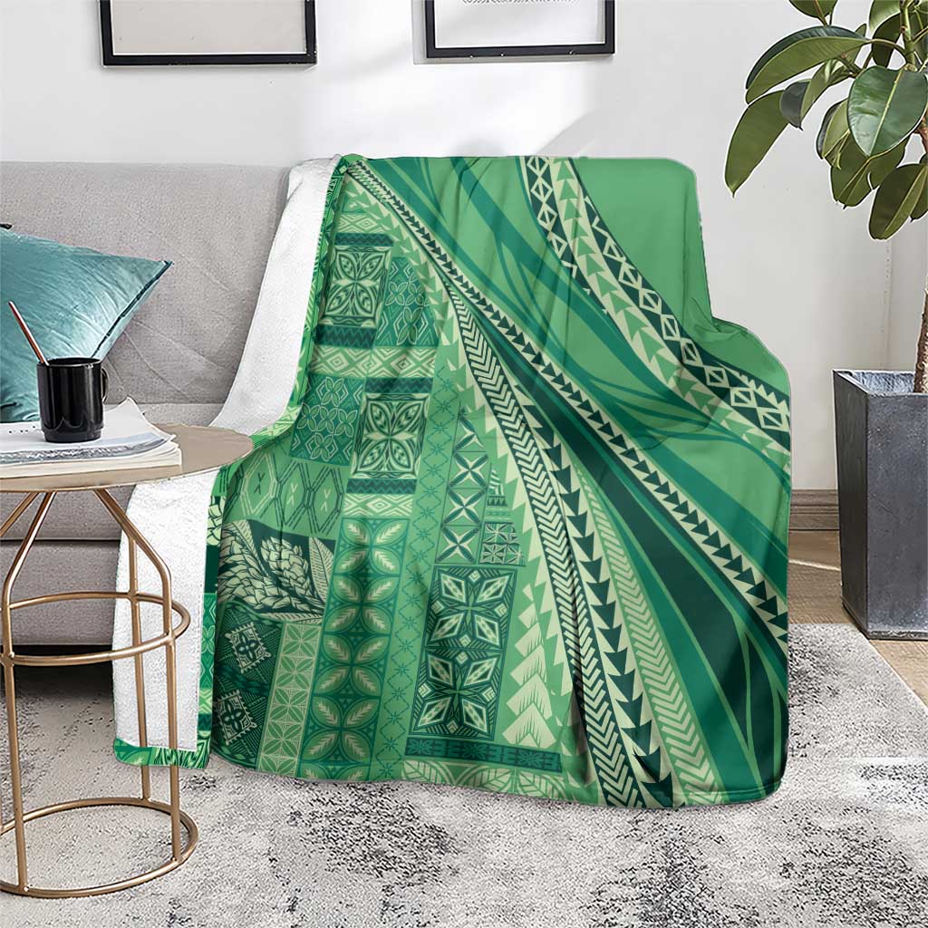 Pasifika Women's Day - Samoa Siapo Malu Tattoo Inspired Blanket Jade
