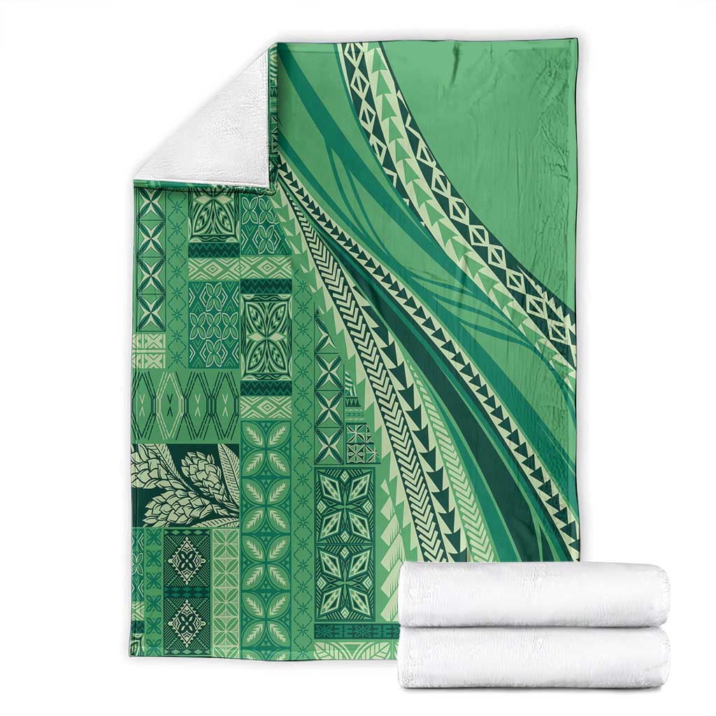 Pasifika Women's Day - Samoa Siapo Malu Tattoo Inspired Blanket Jade