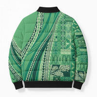 Pasifika Women's Day - Samoa Siapo Malu Tattoo Inspired Bomber Puffer Jacket Jade