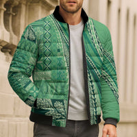 Pasifika Women's Day - Samoa Siapo Malu Tattoo Inspired Bomber Puffer Jacket Jade