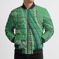 Pasifika Women's Day - Samoa Siapo Malu Tattoo Inspired Bomber Puffer Jacket Jade