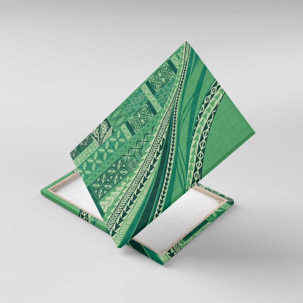 Pasifika Women's Day - Samoa Siapo Malu Tattoo Inspired Canvas Wall Art Jade