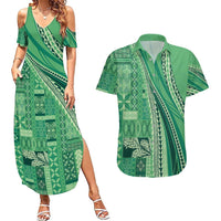 Pasifika Women's Day - Samoa Siapo Malu Tattoo Inspired Couples Matching Summer Maxi Dress and Hawaiian Shirt Jade LT7 Jade - Polynesian Pride