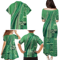Pasifika Women's Day - Samoa Siapo Malu Tattoo Inspired Family Matching Puletasi and Hawaiian Shirt Jade LT7 - Polynesian Pride