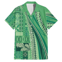 Pasifika Women's Day - Samoa Siapo Malu Tattoo Inspired Family Matching Summer Maxi Dress and Hawaiian Shirt Jade
