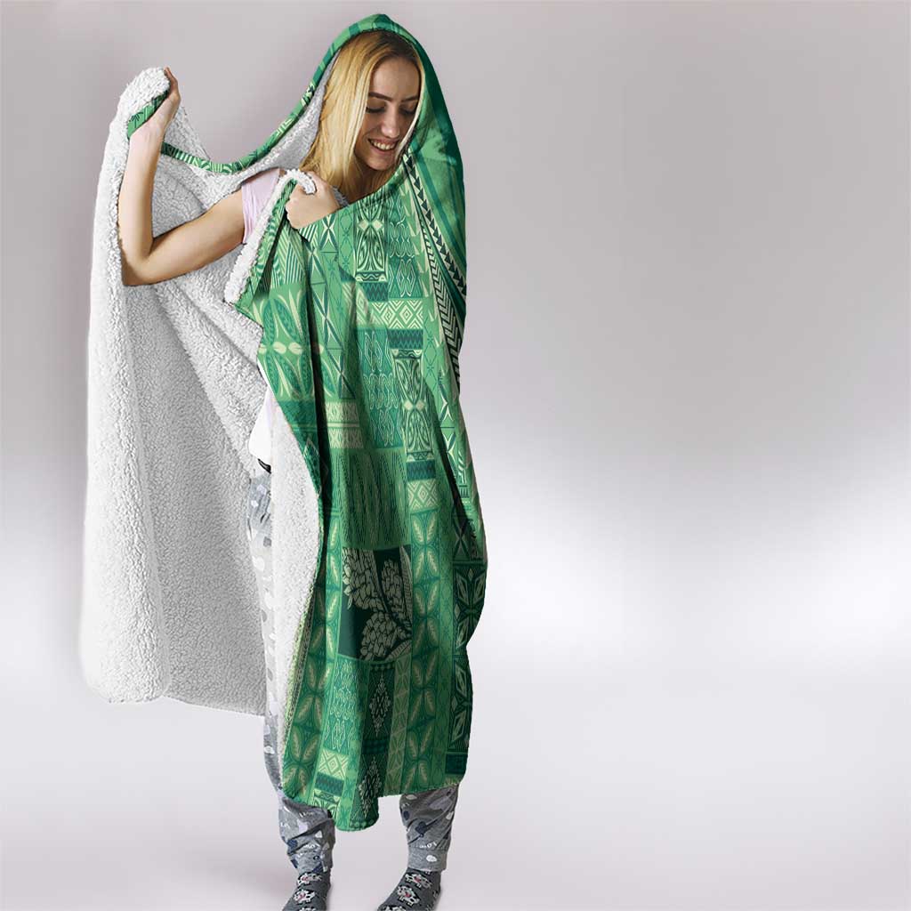 Pasifika Women's Day - Samoa Siapo Malu Tattoo Inspired Hooded Blanket Jade