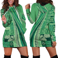 Pasifika Women's Day - Samoa Siapo Malu Tattoo Inspired Hoodie Dress Jade