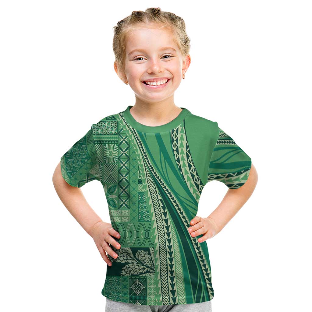 Pasifika Women's Day - Samoa Siapo Malu Tattoo Inspired Kid T Shirt Jade