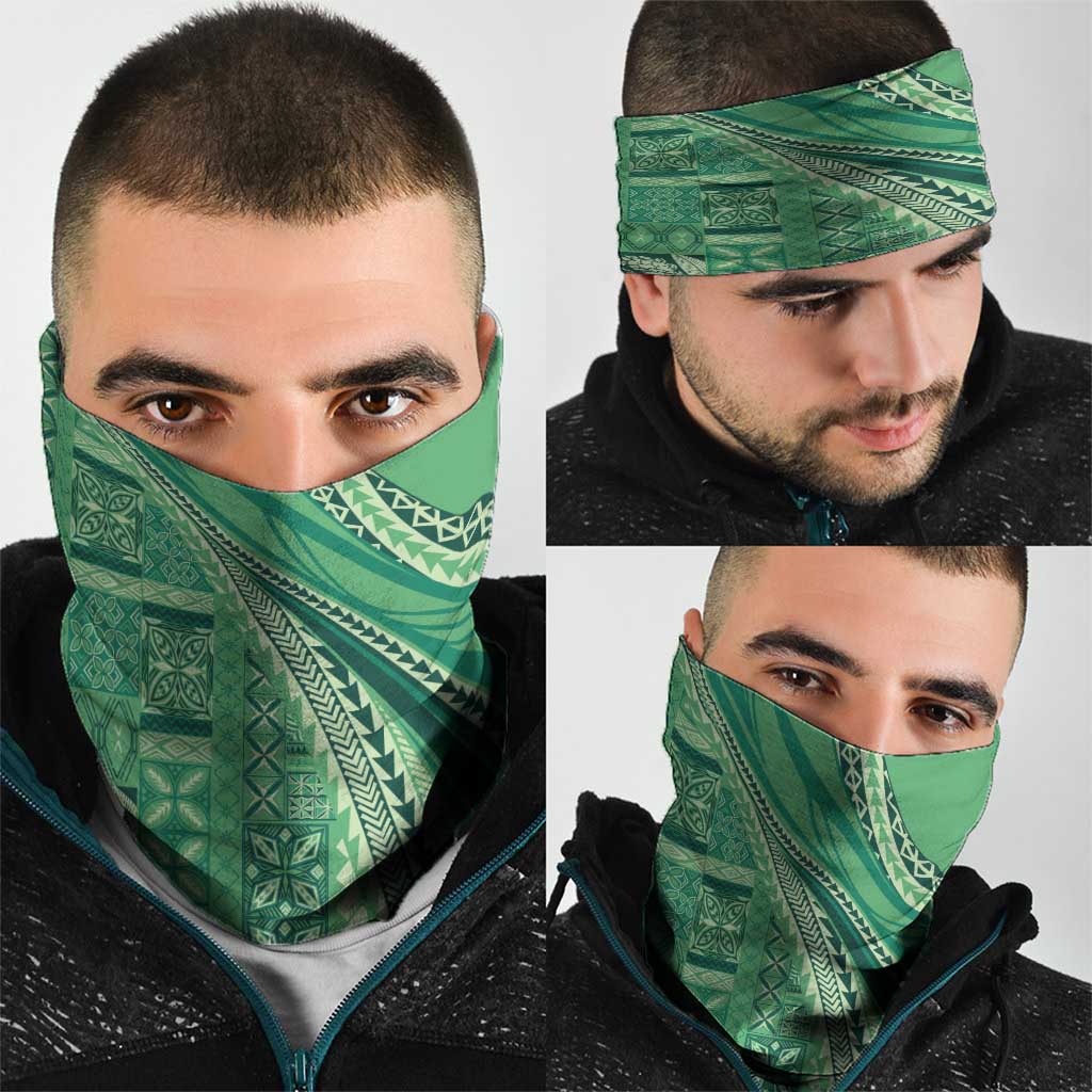 Pasifika Women's Day - Samoa Siapo Malu Tattoo Inspired Neck Gaiter Jade