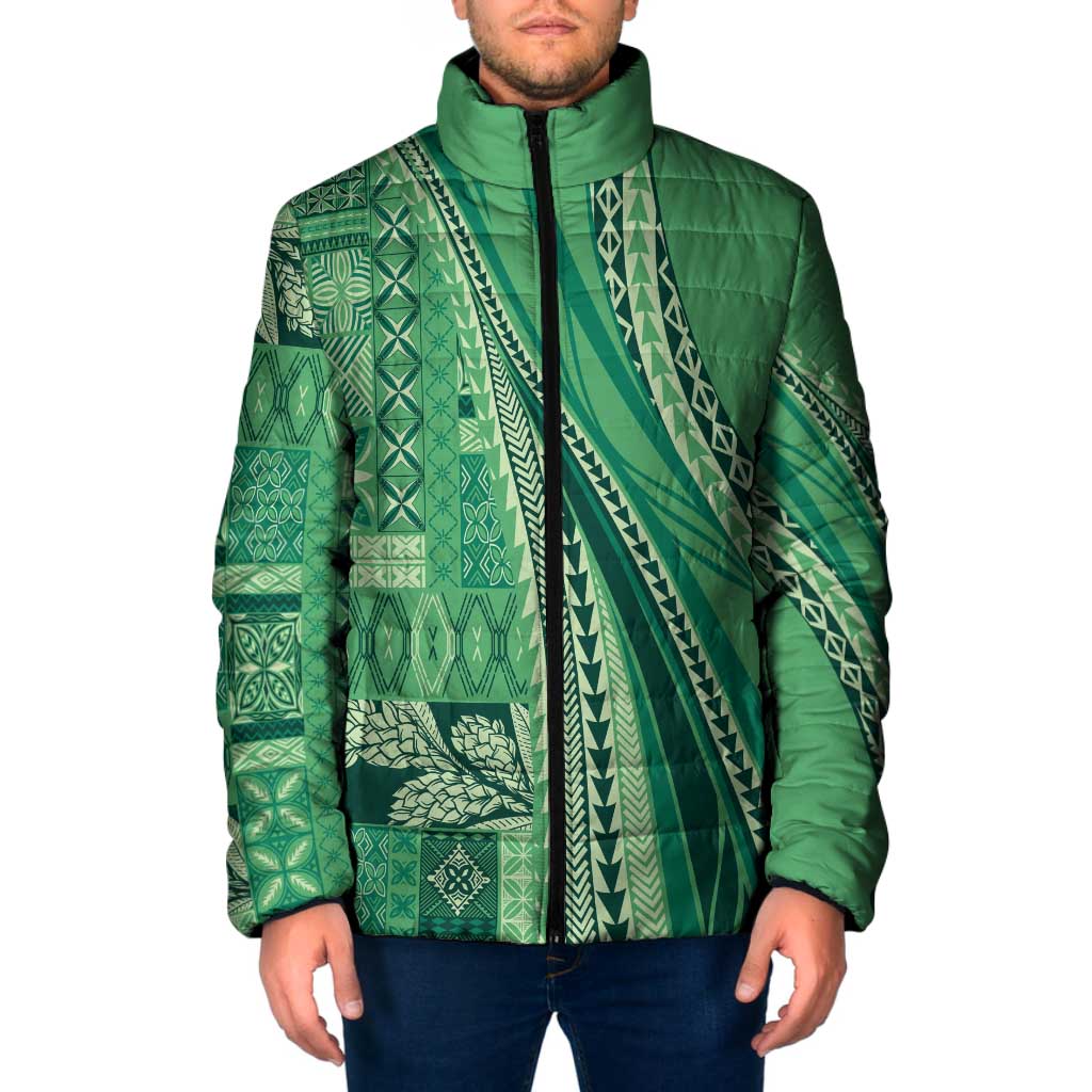 Pasifika Women's Day - Samoa Siapo Malu Tattoo Inspired Padded Jacket Jade